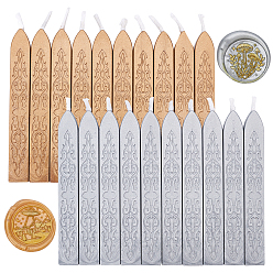 Mixed Color Sealing Wax Sticks, with Wicks, for Wax Seal Stamp, Mixed Color, 91x12x11.8mm, 20pcs/set