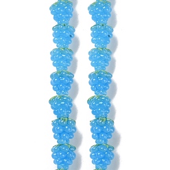 Темно-Голубой Бусы лэмпворк ручной работы, малина, глубокое синее небо, 12.5x12.5 мм, отверстие : 1.4 мм, около 20 шт / нитка, 9.84'' (25 см)