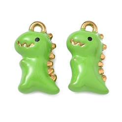 Dinosaur 304 нержавеющей стальной эмали подвески, ионное покрытие (ip), реальный 18 k позолоченный, динозавр прелести, 19x13x7 мм, отверстие : 1.6 мм
