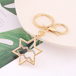 Aquarius Constellation Theme Alloy with Rhinestone Keychain for Women, Star, Aquarius, 11cm