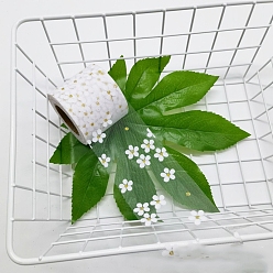 Белый Сверкающая нейлоновая тюль в рулонах, сетчатая катушка с золотым блеском, для свадьбы и украшения, цветочным узором, белые, 2-3/8 дюйм (60 мм), о 25 ярдов / крен