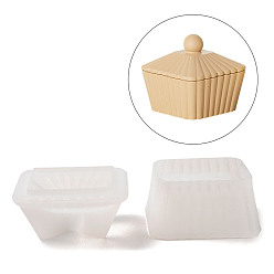 White DIY Silicone Candle Holder Molds, for Candle Making, Trapezoid, White, 8.3x8.3x4.2cm, Inner Diameter: 5.9x5.9cm