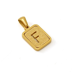 Letter F Шкентели нержавеющей стали, реальный 18 k позолоченный, прямоугольные, Буква F, 15x12 мм
