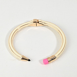 Кукурузный Шелк Браслеты-манжеты из сплава с эмалью в виде карандаша, шарнирные браслеты для женщин, cmолой, цвет колоса кукурузы, внутренний диаметр: 2-3/8 дюйм (6 см)