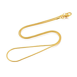 Golden Brass Round Snake Chain Necklaces, Golden, 15.7 inch