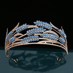 Индийский Сапфир Сплав горный хрусталь ленты для волос, аксессуары для волос для женщин и девочек, корона, Индийский сапфир, 145 мм