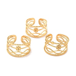 Золотой Ионное покрытие (ip) 304 перстни из нержавеющей стали, манжеты кольца, долговечный, полый, золотые, размер США 7 1/4 (17.5 мм), 9.5~12 мм