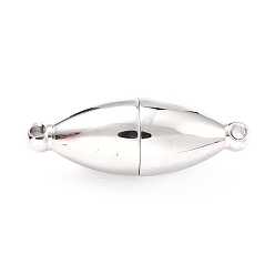 Нержавеющая Сталь Цвет Устойчивы к потускнению 304 магнитные застежки из нержавеющей стали с петлями, овальные, цвет нержавеющей стали, 22x8 мм, отверстие : 1.2 мм