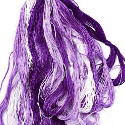 Dark Violet Real Silk Embroidery Threads, Friendship Bracelets String, 8 Colors, Gradient color, Dark Violet, 1mm, 20m/bundle, 8 bundles/set