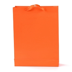 Оранжево-Красный Прямоугольные бумажные пакеты, с ручками, для подарочных пакетов и сумок, оранжево-красный, 35x26x0.6 см