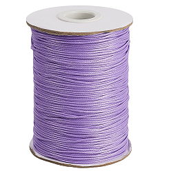 Лиловый 1 рулон экологичного корейского вощеного полиэфирного шнура, макраме ремесленная нить для изготовления ювелирных изделий, круглые, сирень, 1 мм, около 169.51~174.98 ярдов (155~160 м) / рулон