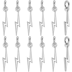Платина 20 шт. Латунные подвески, удар молнии, с целью перехода в кольце, без кадмия и без свинца, платина, 14.5x2.5x2 мм, отверстие : 3 мм, 20 шт / комплект