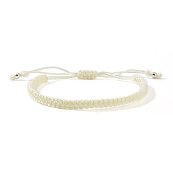 Белый Регулируемые браслеты из плетеного нейлонового шнура для женщин и мужчин, белые, 11.02 дюйм (28 см)
