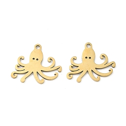 Осьминог 201 подвески из нержавеющей стали, ионное покрытие (ip), реальный 18 k позолоченный, осьминог, 14.5x17x1 мм, отверстие : 1.4 мм