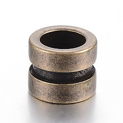 Античная Бронза 304 бусины из нержавеющей стали, бусины с большим отверстием, колонка, античная бронза, 10x8 мм, отверстие : 6.5 мм