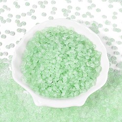 Бледно-Зеленый Выпечка краска стеклянные бусины, рондель, бледно-зеленый, 4~5x2 мм, отверстие : 1 мм, около 25000 шт / 1000 г