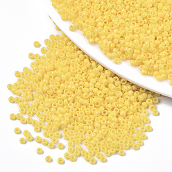 Gold Baking Paint Glass Seed Beads, Fit for Machine Eembroidery, Round, Gold, 2.5x1.5mm, Hole: 1mm, about 20000pcs/bag