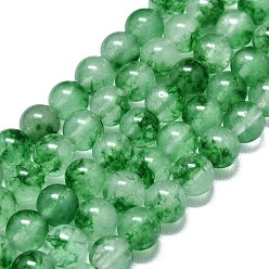 Зеленый лайм Натуральный Malaysia нефритовые бусы пряди, окрашенная и подогревом, круглые, зеленый лайм, 8~8.5 мм, отверстие : 1.2 мм, около 48 шт / нитка, 14.96 дюйм (38 см)