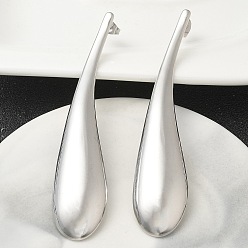 Нержавеющая Сталь Цвет 304 серьги-капли из нержавеющей стали для женщин, цвет нержавеющей стали, 80.5x17 мм