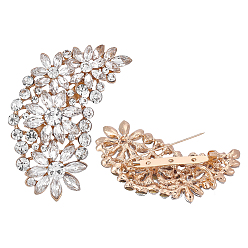 Золотой 2 шт. брошь в виде цветка из сплава со стразами, булавки для лацканов одежды, золотые, 74.5x51 мм