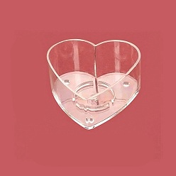 Сердце Пластиковая чашка для свечи, прозрачные, сердце, 38x38x18 мм