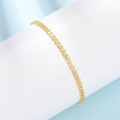 Настоящее золото 18K Браслеты из латунной цепочки для женщин, долговечный, стойки покрытие, без кадмия и без свинца, реальный 18 k позолоченный, 17.7x0.28 см