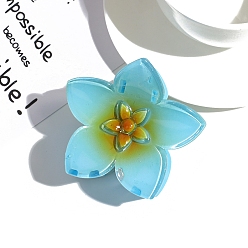 Темно-бирюзовый Заколки для волос с когтями из смолы, аксессуары для волос для женщин и девочек, цветок, темные бирюзовый, 75x65 мм