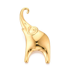 Золотой 304 Булавки из нержавеющей стали для одежды, слон, золотые, 66x28x12 мм