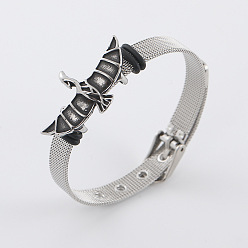 Нержавеющая Сталь Цвет Панк 304 браслеты для часов из нержавеющей стали для мужчин, орел, цвет нержавеющей стали, 8.27 дюйм (21 см)