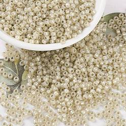 (RR2358) Светлый Медовый Опаловый с Серебряной Подкладкой Миюки круглые бусины рокайль, японский бисер, (rr 2358) серебряный светлый медовый опал, 8/0, 3 мм, отверстие : 1 мм, о 422~455шт / бутылка, 10 г / бутылка