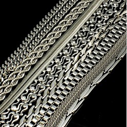 Нержавеющая Сталь Цвет Не тускнеет 304 нержавеющая сталь или 201 ожерелье из нержавеющей стали для мужчин и женщин, с карабин-лобстерами , колье смешанного типа на цепочке, цвет нержавеющей стали, 19~22 дюйм (48.2 см ~ 55.9 см)