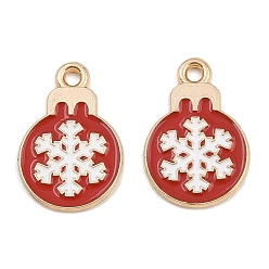 Снежинка Новогодняя тема сплава эмали подвески, без кадмия и без свинца, золотой свет, снежинка, 19x13x1 мм, отверстие : 1.6 мм