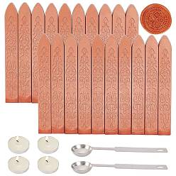 Goldenrod DIY Scrapbook Kits, Including Candle, Stainless Steel Spoon and Sealing Wax Sticks, Goldenrod, 9x1.1x1.1cm, 20pcs