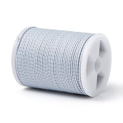 Light Grey Round Waxed Polyester Cord, Taiwan Waxed Cord, Twisted Cord, Light Grey, 1mm, about 12.02 yards(11m)/roll