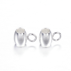 Серебро 304 дуги из нержавеющей стали, петля под залог, овальные, серебряный цвет гальваническим, 7x5x4 мм, отверстие : 2 мм, внутренний диаметр: 2 мм