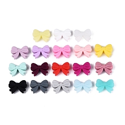Mixed Color Silicone Beads, Bowknot, Mixed Color, 27x20.5x9mm, Hole: 2.5mm
