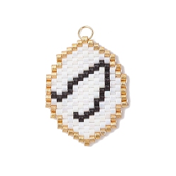 Весы Подвески из стеклянных бусин с изображением двенадцати созвездий, с 304 кольцом из нержавеющей стали, реальный 18 k позолоченный, Весы, 27x20x1.5 мм, отверстие : 2.5 мм