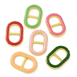 (52) Непрозрачная лаванда Стойка покрытие латунь эмаль овальное соединительное кольцо, реальный 18 k позолоченный, долговечный, без кадмия и без свинца, разноцветные, 14.5x22x3 мм, внутренний диаметр: 8.5x7 мм