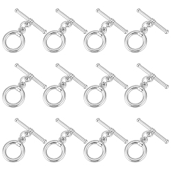 Платина 12шт латунные застежки, без кадмия и без свинца, кольцо, платина, Кольцо: 13.5x10.5x2.5 mm, внутренний диаметр: 7 мм, отверстие : 1.4 мм, бар: 18x5x2 mm, отверстие : 1.2 мм