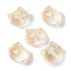 Светло-хаки Прозрачная аэрозольная краска стеклянные шарики, кошка, светлый хаки, 12.5x14x11 мм, отверстие : 1.4 мм