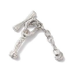 Платина Латунные застежки-молнии из прозрачного кубического циркония, без кадмия, без никеля и без свинца, филиал, платина, 62 мм, бар: 6x17x3 mm, Отрасль: 28x9x5мм