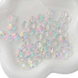 Прозрачный АВ 10 прозрачные стеклянные бусины, цветок, ясно AB, 10 мм