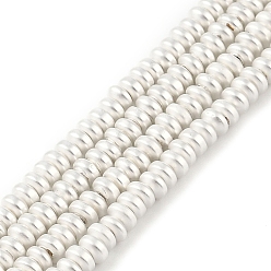 Silver Plated Electroplated Synthetic Non-Magnetic Hematite Beads Strands, Rondelle, Silver Plated, 4x2mm, Hole: 1.8mm, about 198pcs/strand, 16.93''(43cm)