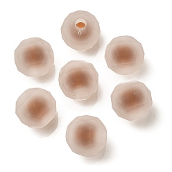 Camel Transparent Acrylic Beads, Frosted, Bead in Bead, Faceted Round, Camel, 15mm, Hole: 4mm