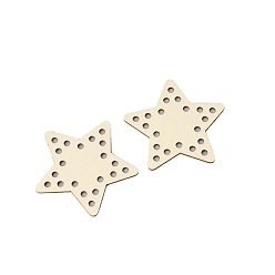 Звезда Обмотки из дерева, организатор мулине, для вышивки крестиком, хлопчатобумажной нитью, рукоделием, сделай сам, для хранения шитья, звезда, 10x10x0.2 см