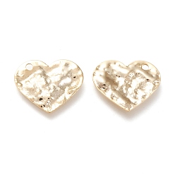 Real 18K Gold Plated Brass Pendants, Long-Lasting Plated, Hammered, Heart, Real 18K Gold Plated, 17.5x20x1.2mm, Hole: 1.8mm