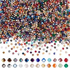 (52) Непрозрачная лаванда 1920шт. 24цвета, нити из граненых биконусных стеклянных бусин, с покрытием AB цвета, для поделок, разноцветные, 4x4~5 мм, отверстие : 1 мм, 80 шт / цвет