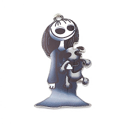 Платина Подвески из эмали и сплава, очарование дьявольского кота, платина, 36.5x18x2 мм, отверстие : 1.6 мм, 5 шт / пакет