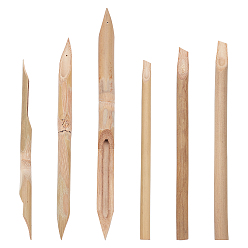 BurlyWood 2 Sets 2 Style Double-end & Single-end Bamboo Pen Kits, Ceramic & Clay Tools, Modeling Tools, BurlyWood, 15.8~20.1cm, 1 set/style