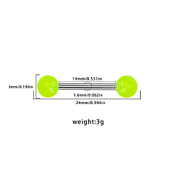 Круглые 316l Кольца для сосков из хирургической нержавеющей стали и акрила, цвет нержавеющей стали, круглые, 14 мм, штифты : 1.6 мм